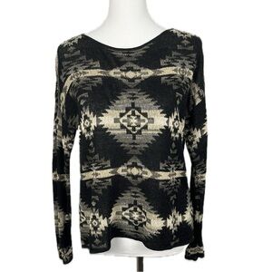 Southwestern Aztec Geometric Lightweight Sweater No Sz Tag S Boho Cowgirl Ranch